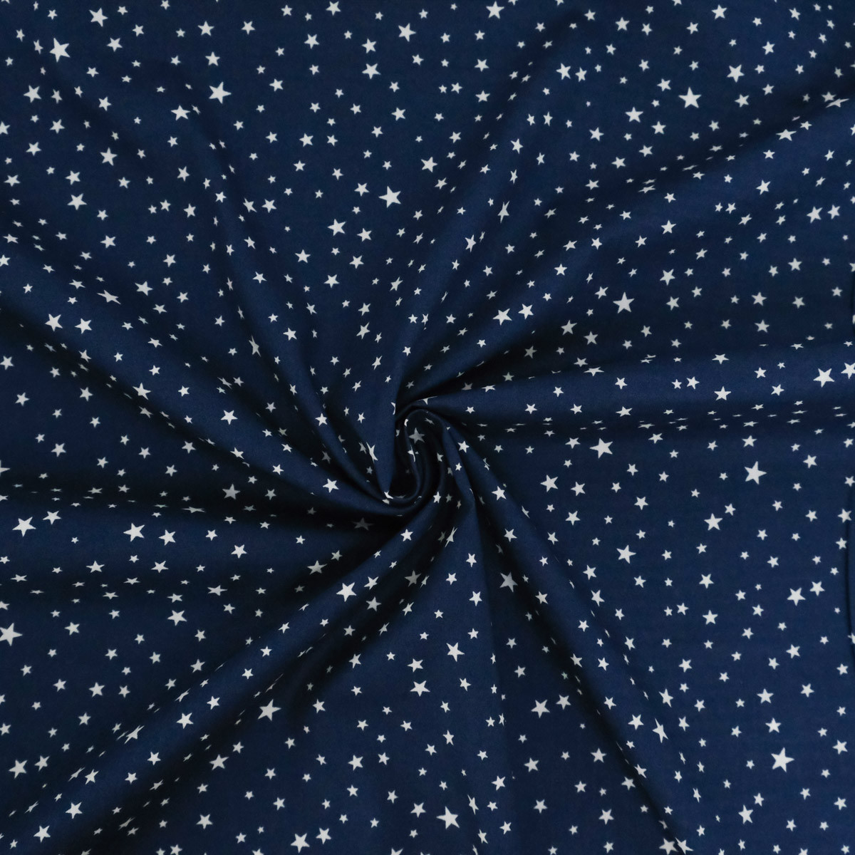 Navy-Printed Poplin with Star Pattern - Maison Klem